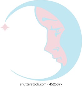 luna con cara femenina