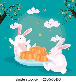 moon festival cartel with bunnies