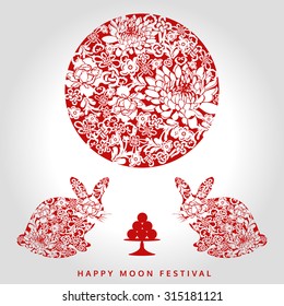 Moon Festival, Chinese Style, Vector Illustration