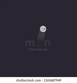 Moon film festival logo. Vector illustration