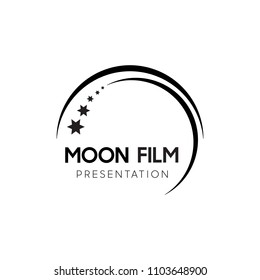 Moon film logo vector