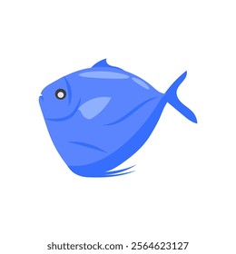 Moon Fish Seafood Vector Illustration, Isolated