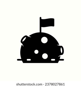 moon flag black icon, isolated icon in light background, perfect for website, blog, logo, graphic design, social media, UI, mobile app