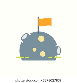 moon flag flat icon, isolated icon in light background, perfect for website, blog, logo, graphic design, social media, UI, mobile app
