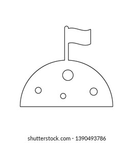 moon and flag icon. Element of web for mobile concept and web apps icon. Outline, thin line icon for website design and development, app development