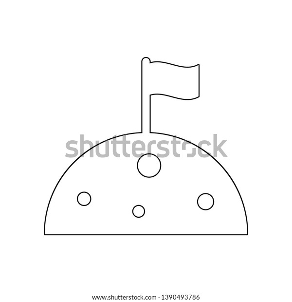 moon and flag icon. Element of web for mobile\
concept and web apps icon. Outline, thin line icon for website\
design and development, app\
development