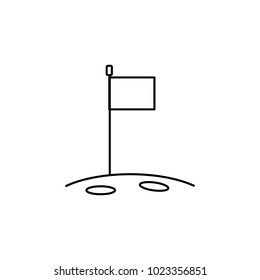Moon flag icon in line style. Space illustration with Moon flag in white background. Element for space design. Science space object.