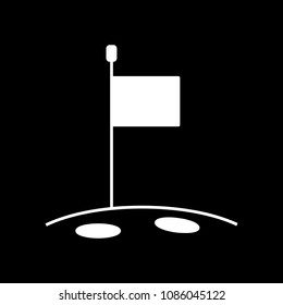 Moon flag icon. Silhouette Moon flag vector icon for web design isolated on black background