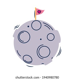 moon with flag on top