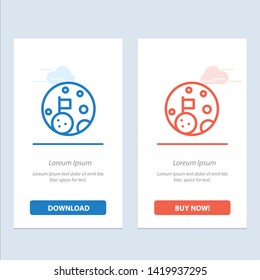 Moon, Flag, Space, Planet  Blue and Red Download and Buy Now web Widget Card Template