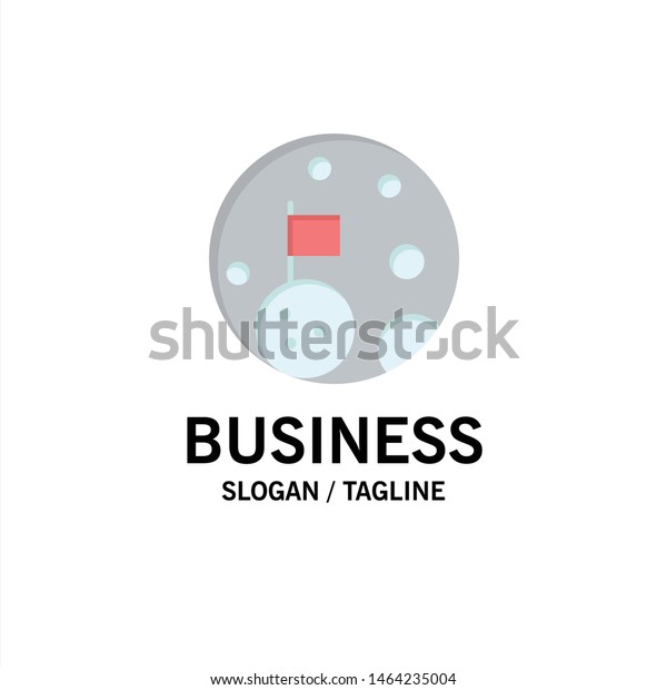 Moon, Flag, Space, Planet Business\
Logo Template. Flat Color. Vector Icon Template\
background