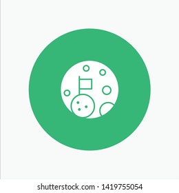 Moon, Flag, Space, Planet white glyph icon
