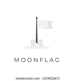 Moon flag vector illustration logo