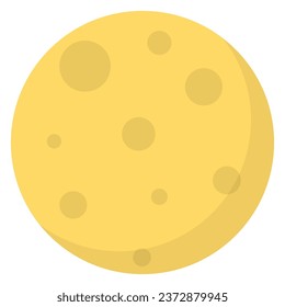 Moon in flat design style.