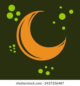 Moon in flat design style