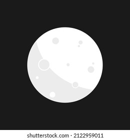 Moon in flat design style. moon icon. Vector illustration