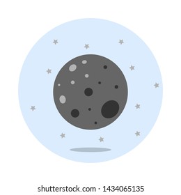 Moon in flat design style. Vector illustration