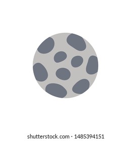Moon in flat design style. Vector illustration
