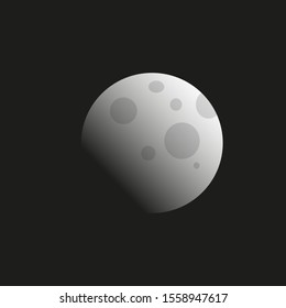 Moon in flat design style. Vector illustration