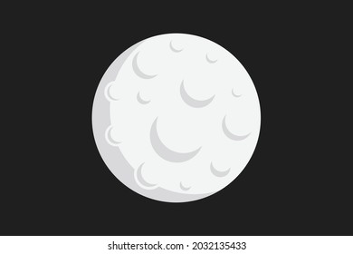 Moon in flat design style. Vector illustration
