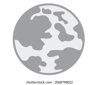 Moon in flat design style. Vector illustration