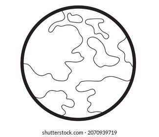 Moon in flat design style. Vector illustration