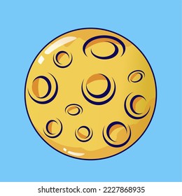 Moon in flat design style. Vector illustration