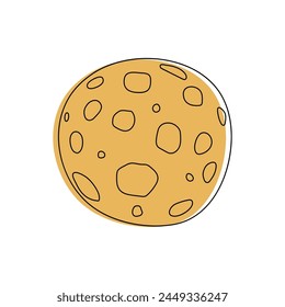 Moon in flat design style. Vector illustration