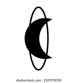 Moon flat icon. Black moon for astrology, tarot, esoteric, magic and mystic. Vector illustration isolated on white background. EPS 10