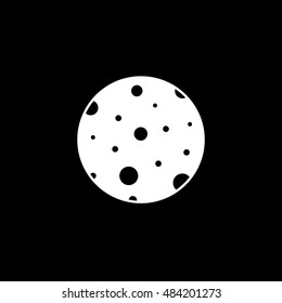 Moon Flat Icon On Black Background