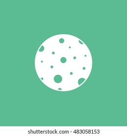 Moon Flat Icon On Green Background