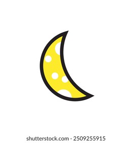 Ilustración vectorial plana del icono de la luna aislada en el fondo blanco. 
