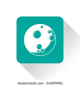 Moon flat icon. Vector illustration.