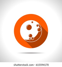 Moon flat icon. Vector illustration.