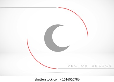 Moon flat icon. Moon vector icon on background. moon icon for web and app.Moon Astronomical logo design icon