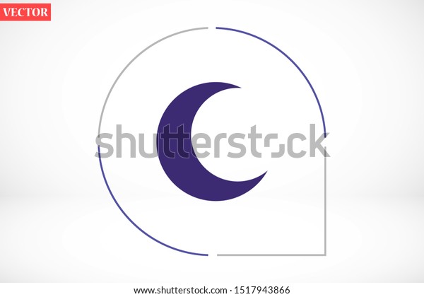 Moon flat icon.\
Moon vector icon on background. moon icon for web and app.Moon\
Astronomical logo design\
icon