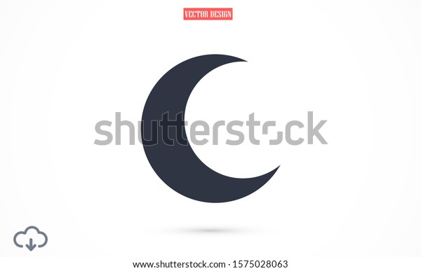 Moon flat icon.\
Moon vector icon on background. moon icon for web and app.Moon\
Astronomical logo design icon\
