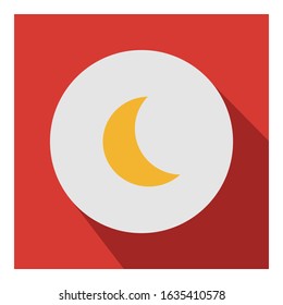 Moon flat icon vector - ui icon vector