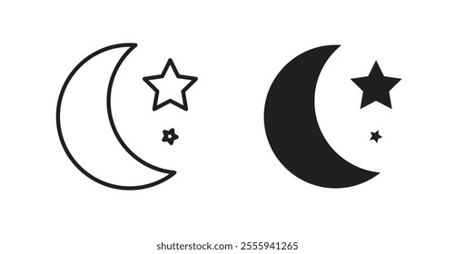Moon flat simple vector symbols illustration.