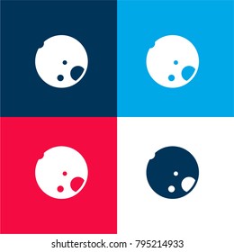Moon four color material and minimal icon logo set in red and blue