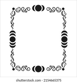 Marco de la luna Icono místico. Ilustración vectorial. Estilo de arte de línea mínimo. Boho, Esoteric. Diseños de logotipos bohemios.