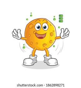 moon full battery character. cartoon mascot vector