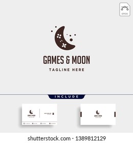 moon game logo design template vector illustration icon element