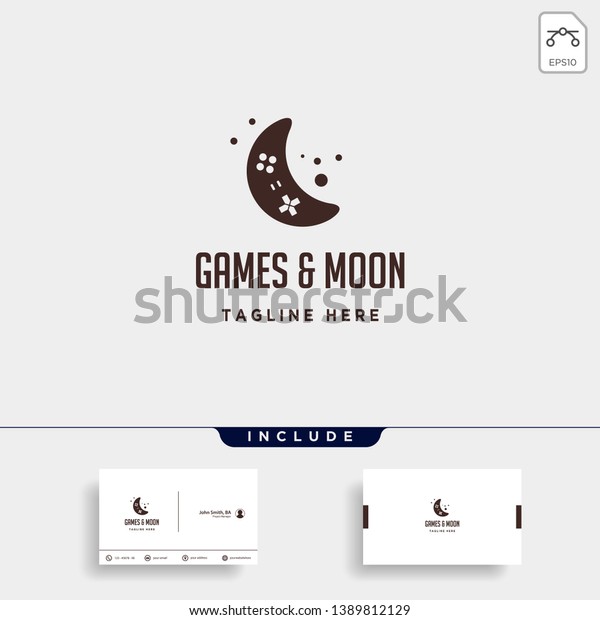 moon game logo design template vector
illustration icon element
