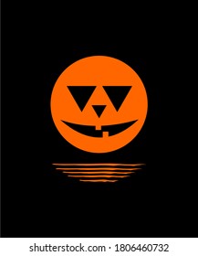 moon ghost at beach vector design