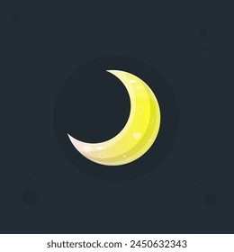 Moon Glossy Yellow Golden Game Icon Badge Isolated Vector Design