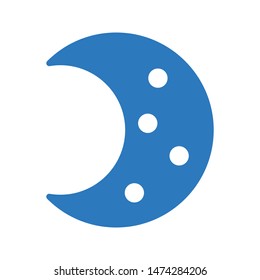 moon glyph colour vector icon
