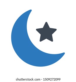 moon glyph colour vector icon
