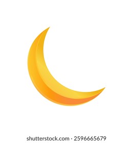 Moon. Gold, golden gradient. Isolated on white. Vector illustration.