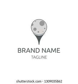 Moon Golf Ball Modern Logo
